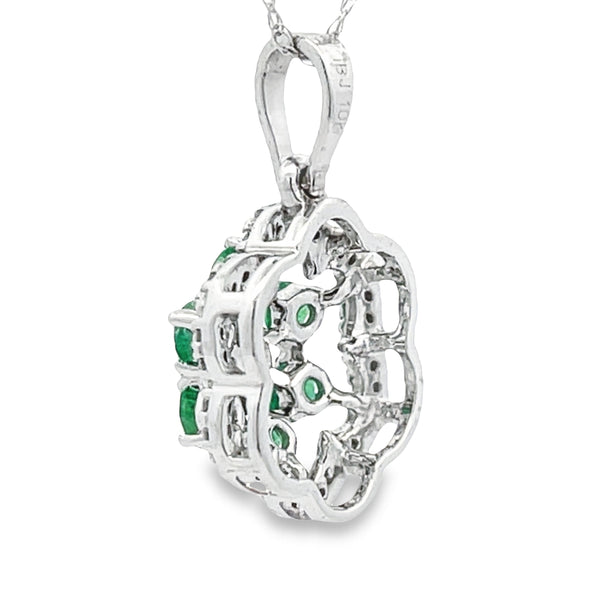 .40ct Emerald Diamond Fashion Pendants 10KT White Gold