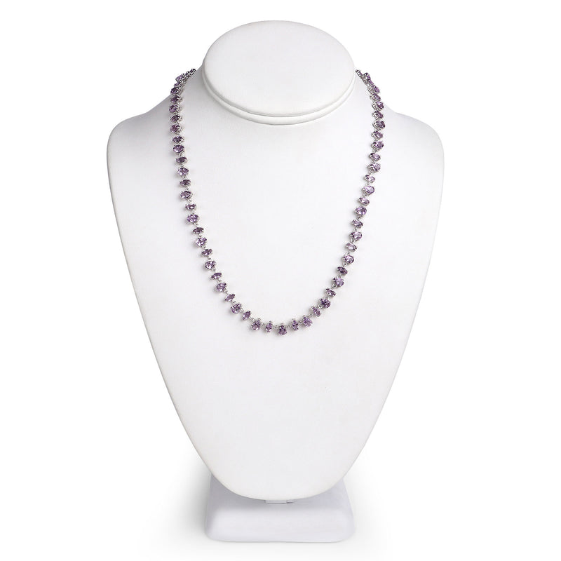 23.63 Carat Genuine Amethyst .925 Sterling Silver Necklace