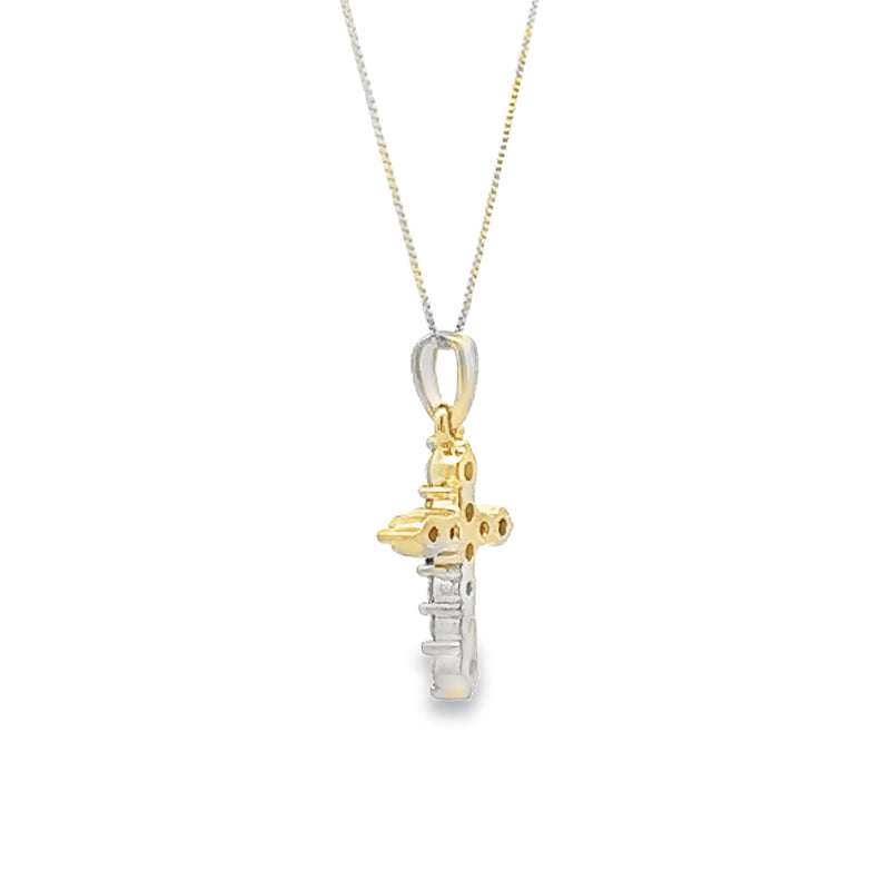 .23ct Diamond Cross Religious Pendant 14KT Yellow Gold