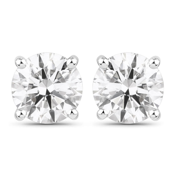 2.00 Carat Lab Grown Diamond 14K White Gold Earrings