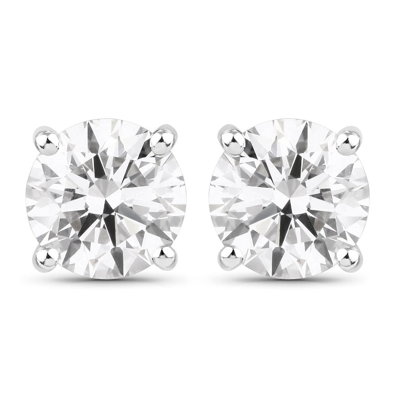 2.00 Carat Lab Grown Diamond 14K White Gold Earrings