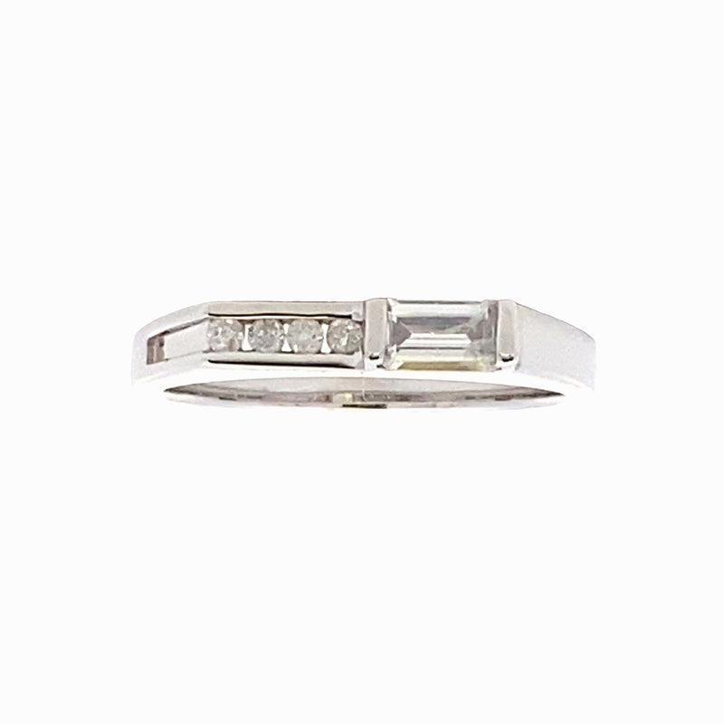 Natural .06ct Zircon Diamond Ring 10KT White Gold