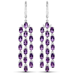 5.76 Carat Genuine Amethyst .925 Sterling Silver Earrings