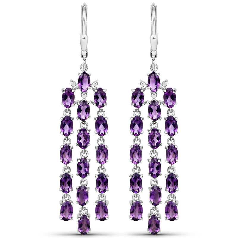 5.76 Carat Genuine Amethyst .925 Sterling Silver Earrings