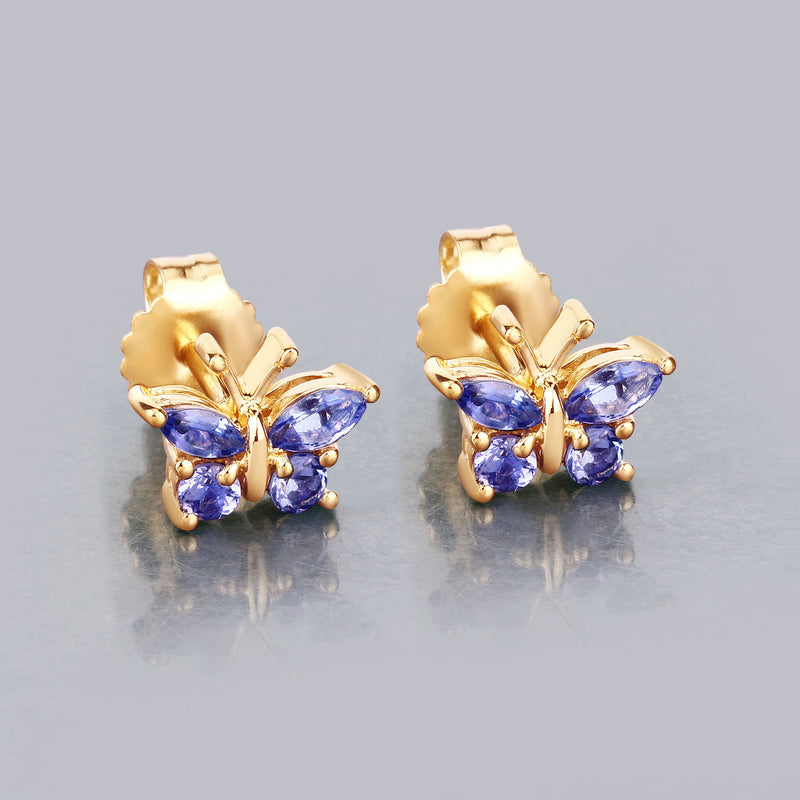 0.60 Carat Genuine Tanzanite .925 Sterling Silver Earrings