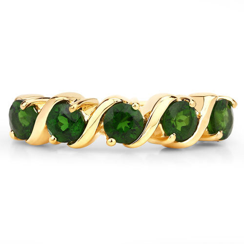 1.15 Carat Genuine Chrome Diopside .925 Sterling Silver Ring