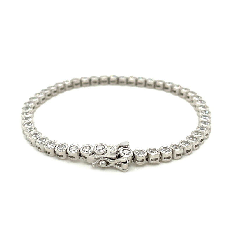 Tennis Bracelet with Round Cubic Zirconia in Sterling Silver