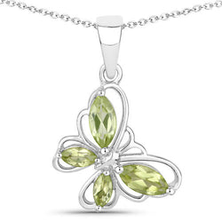 0.64 Carat Genuine Peridot .925 Sterling Silver Pendant