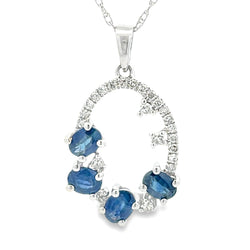 .16ct Sapphire Diamond Fashion Pendants 10KT White Gold