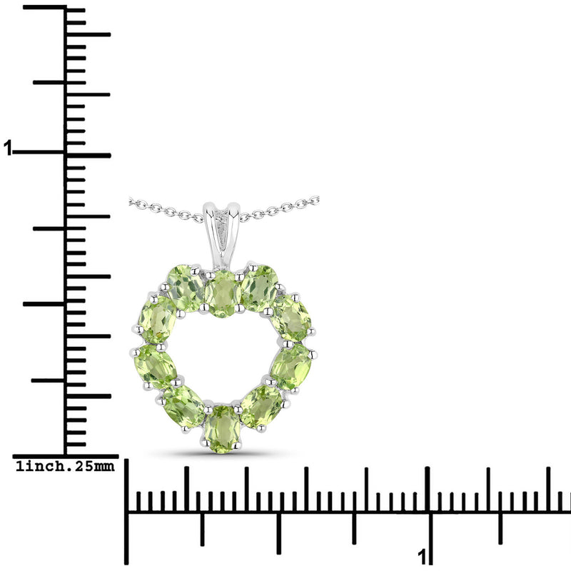 1.70 Carat Genuine Peridot .925 Sterling Silver Pendant