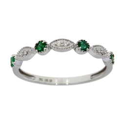 .23ct Emerald Diamond Wedding Band Ring 10KT White Gold