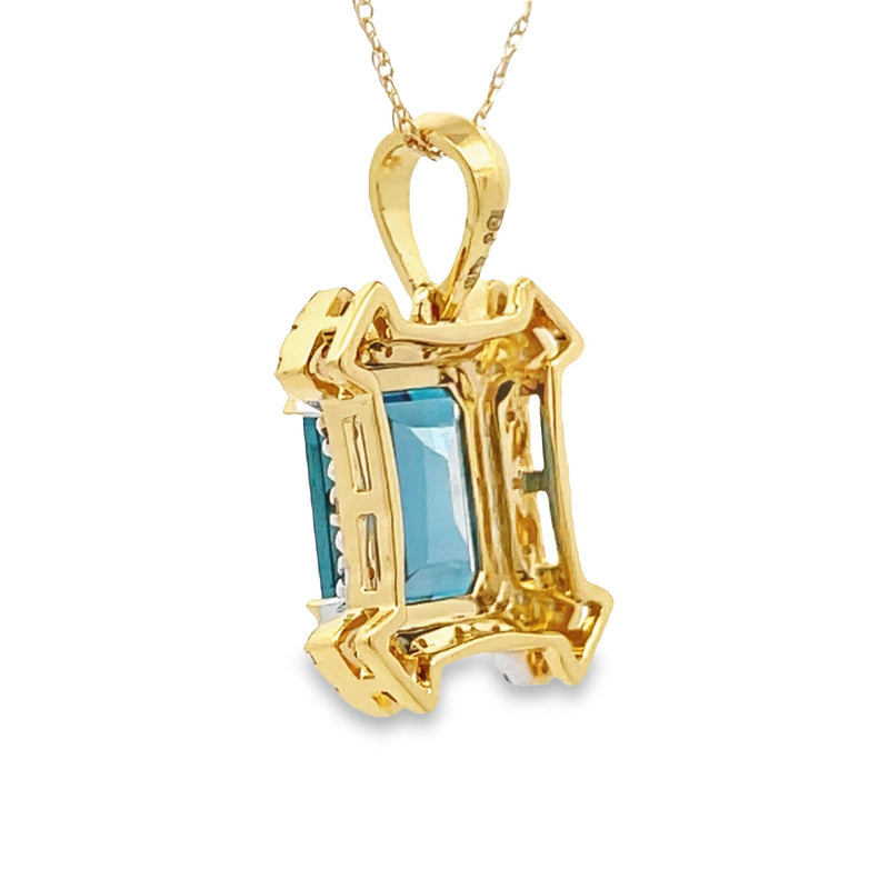 London Blue Topaz Fashion Pendants 10KT Yellow Gold