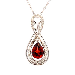 1.02ct Garnet Diamond Fashion Pendants 14KT White Gold