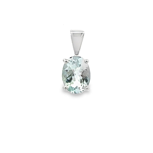 1.06ct Aquamarine Fashion Pendants 10KT White Gold