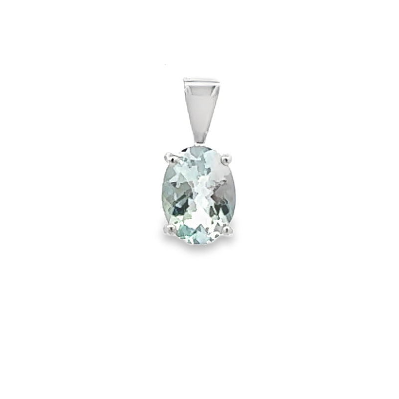 1.06ct Aquamarine Fashion Pendants 10KT White Gold