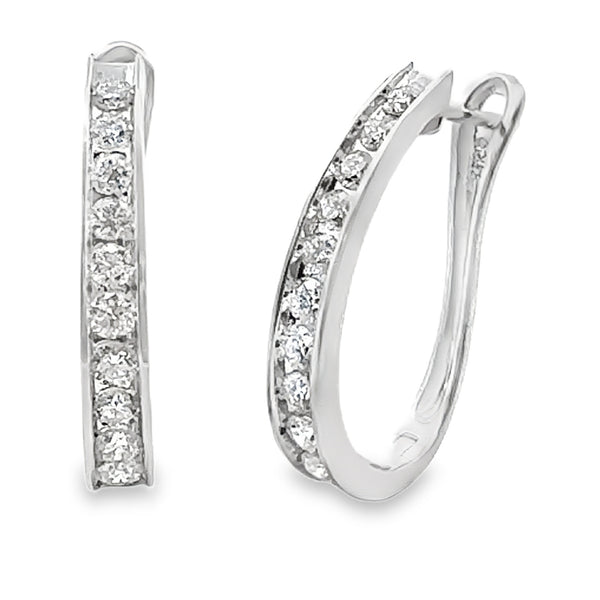 1.00ct Lab Grown Diamond Hoop Earrings 14KT White Gold