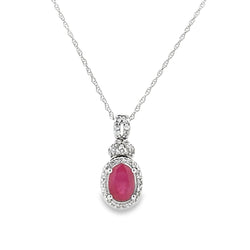 1.16ct Ruby Diamond Fashion Pendants 10KT White Gold