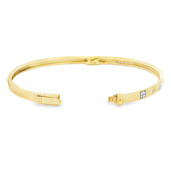 Genuine .25ct Diamond Bangle Bracelet 10KT Yellow Gold