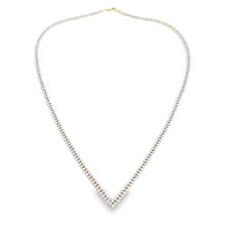 Genuine 7.00ct Diamond Tennis Necklace 14KT Yellow Gold