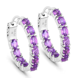 3.20 Carat Genuine Amethyst .925 Sterling Silver Earrings