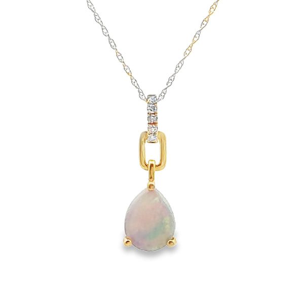 .04ct Opal Diamond Fashion Pendants 10KT Yellow Gold