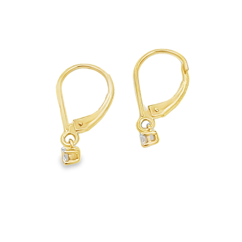 Natural .10ct Diamond Earrings 14KT Yellow Gold