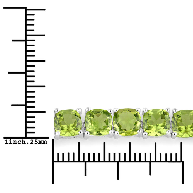 6.05 Carat Genuine Peridot .925 Sterling Silver Bracelet