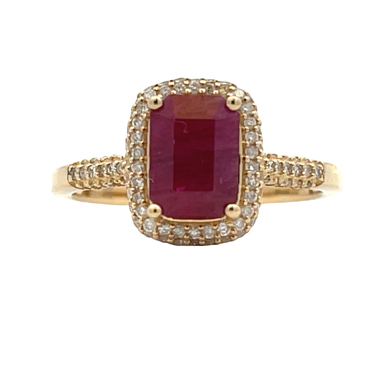 Natural 2.33ct Ruby Diamond Ring 14KT Yellow Gold