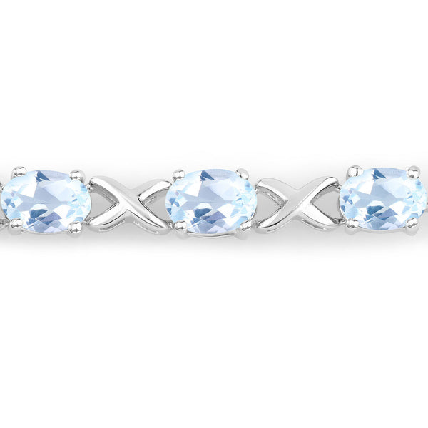 4.75 Carat Genuine Blue Topaz .925 Sterling Silver Bracelet