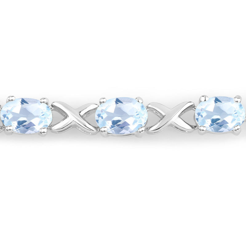 4.75 Carat Genuine Blue Topaz .925 Sterling Silver Bracelet