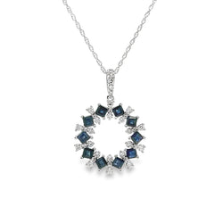 .73ct Sapphire Diamond Fashion Pendants 14KT White Gold