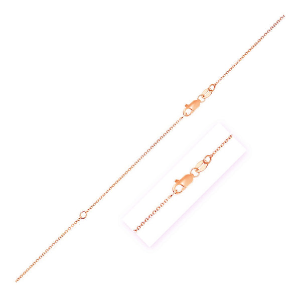 14k Rose Gold Adjustable Cable Chain (1.10 mm)