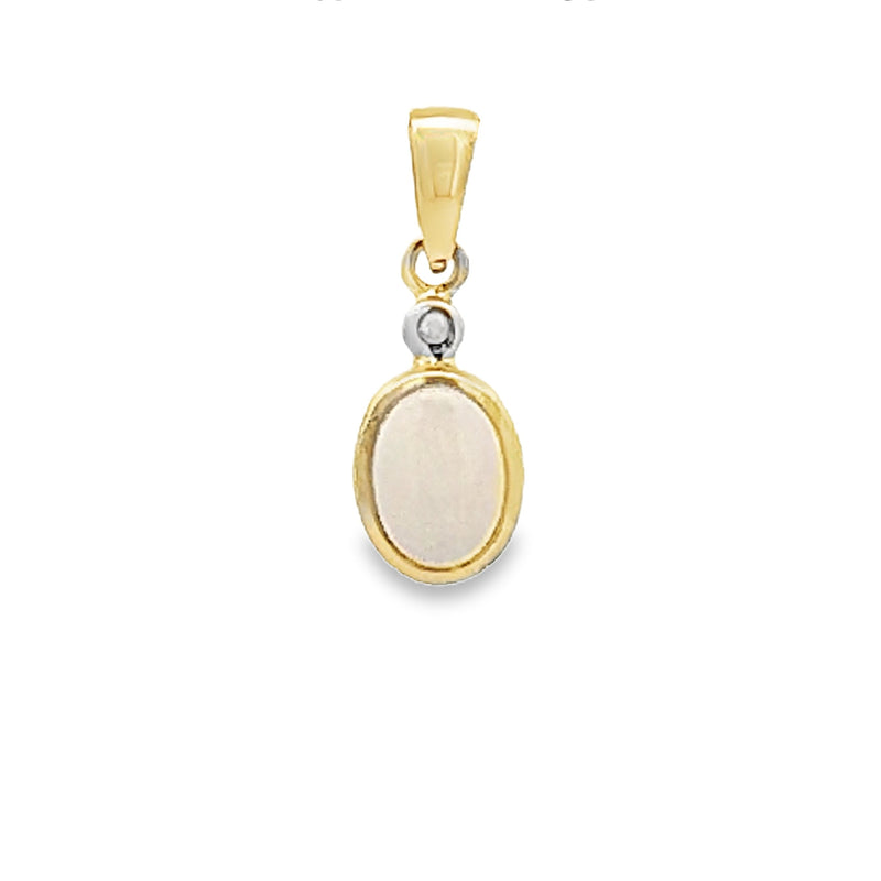 Natural Opal Diamond Fashion Pendants 10KT Yellow Gold