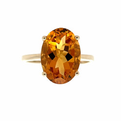 Genuine 5.00ct Citrine Ring 14KT Yellow Gold