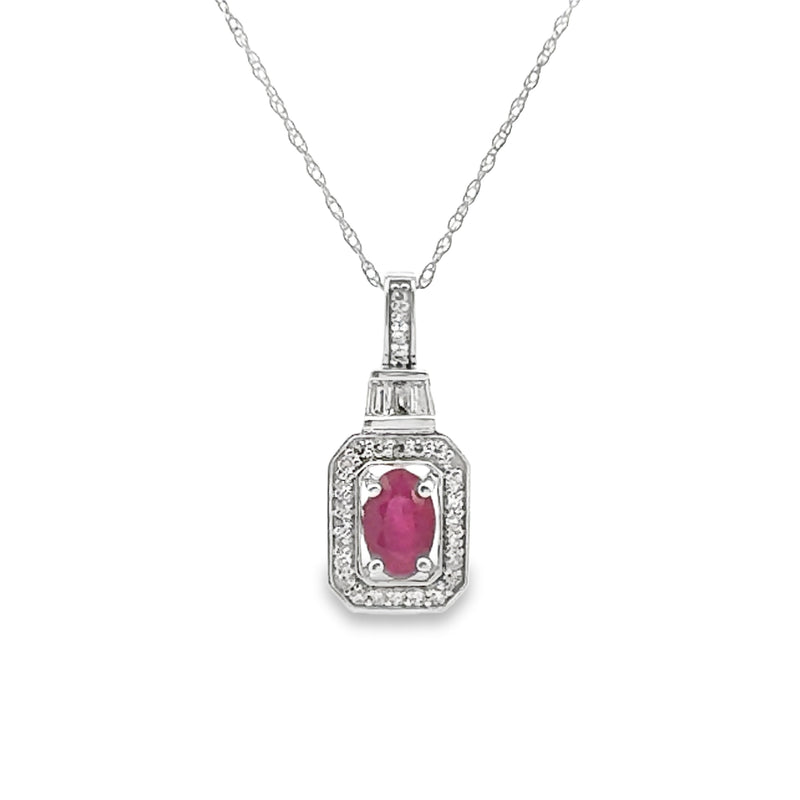 .72ct Ruby Diamond Fashion Pendants 14KT White Gold