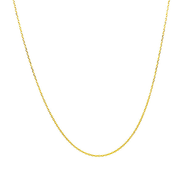 14k Yellow Gold Diamond Cut Cable Link Chain 0.7mm