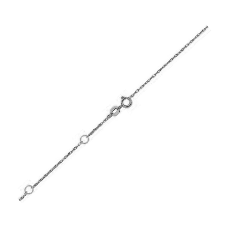 Double Extendable Rope Chain in 14k White Gold (0.85 mm)