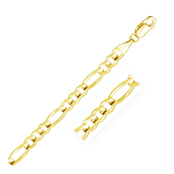 10K Yellow Gold Solid Figaro Chain (5.30 mm)