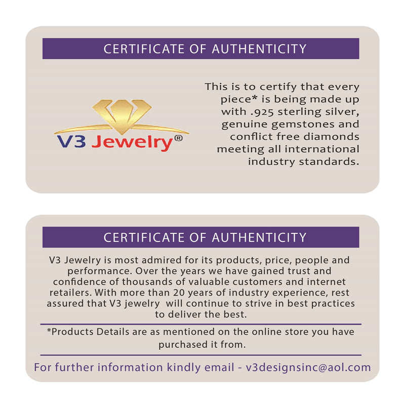 V3 Jewelry 18KT Gold Over Sterling Silver with 6.50CT Natural Amethyst Tear Drop Solitaire Ring for Women