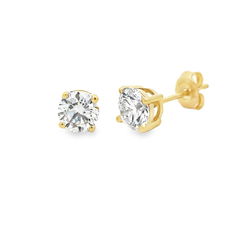 1.00ct Lab Grown Diamond Stud Earrings 10KT Yellow Gold