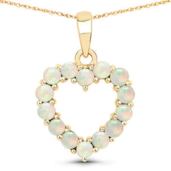 0.42 Carat Genuine Ethiopian Opal 10K Yellow Gold Pendant