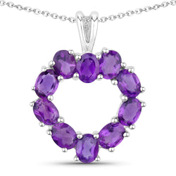 1.60 Carat Genuine Amethyst .925 Sterling Silver Pendant