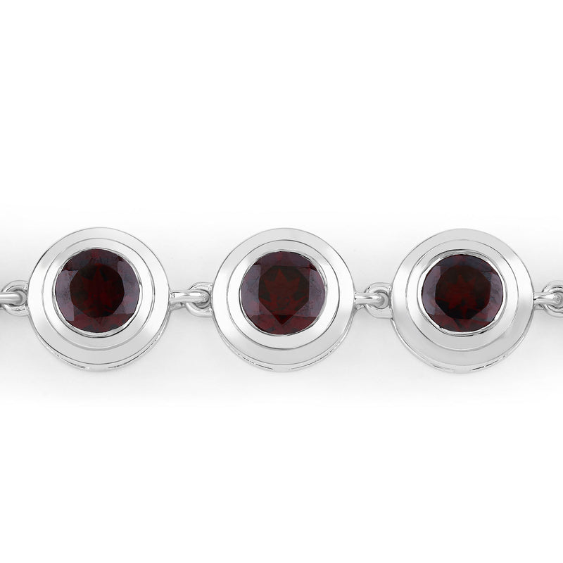 5.00 Carat Genuine Garnet .925 Sterling Silver Bracelet