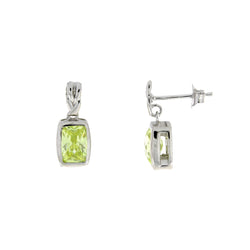 Natural Cubic Zirconium Dangle Earrings Sterling Silver