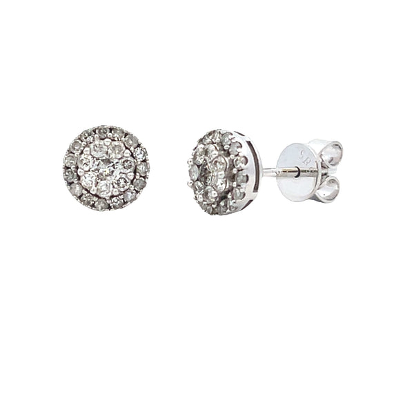 Natural .49ct Diamond Stud Earrings 14KT White Gold