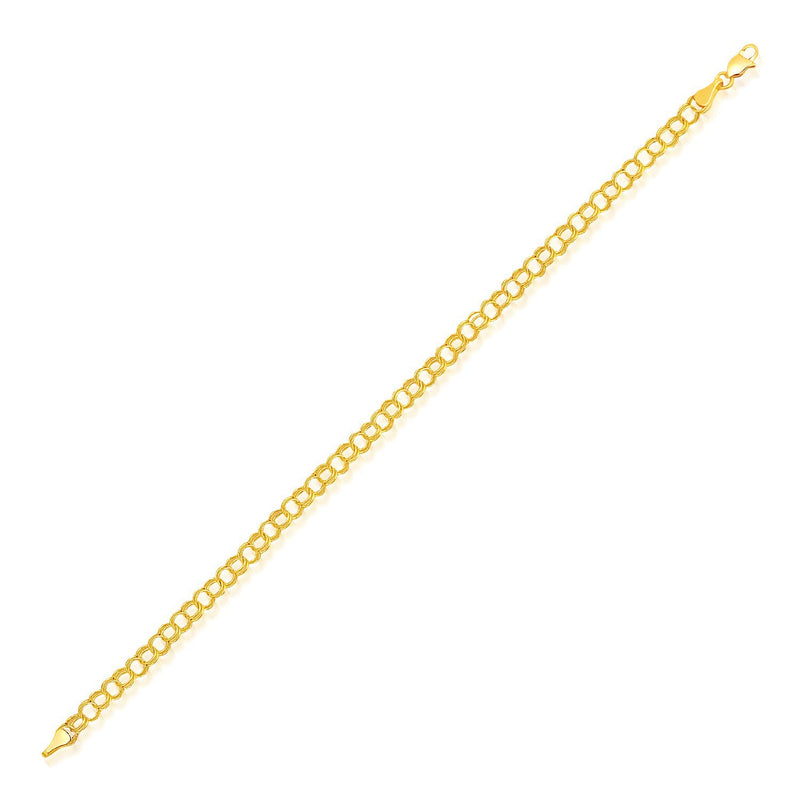 4.0 mm 14k Yellow Gold Lite Charm Bracelet