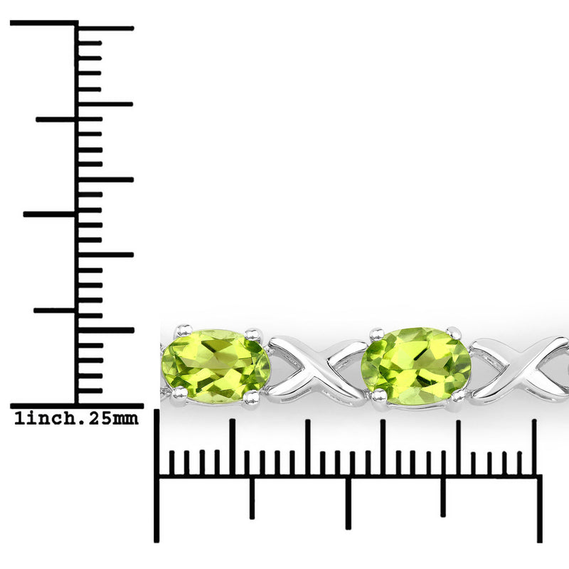 4.15 Carat Genuine Peridot .925 Sterling Silver Bracelet