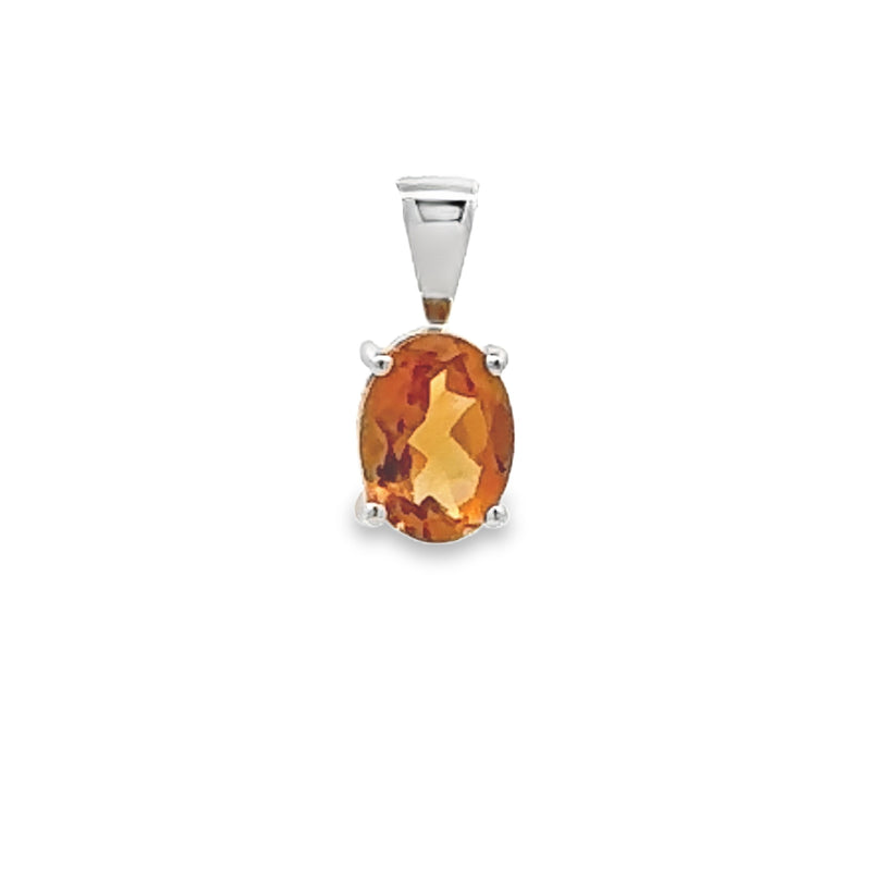 Natural 1.07ct Citrine Fashion Pendants 10KT White Gold