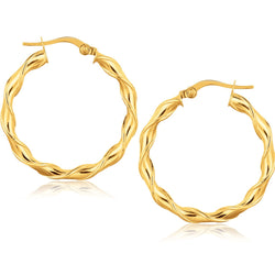 14k Yellow Gold Hoop Earrings (1 1/8 inch)