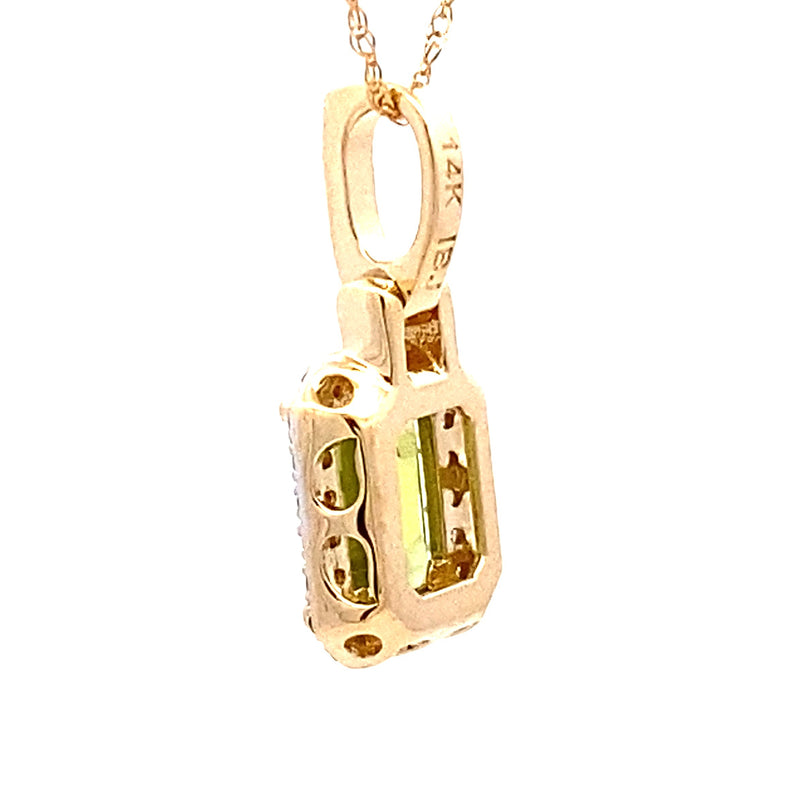 Peridot Diamond Fashion Pendants 14KT Yellow Gold